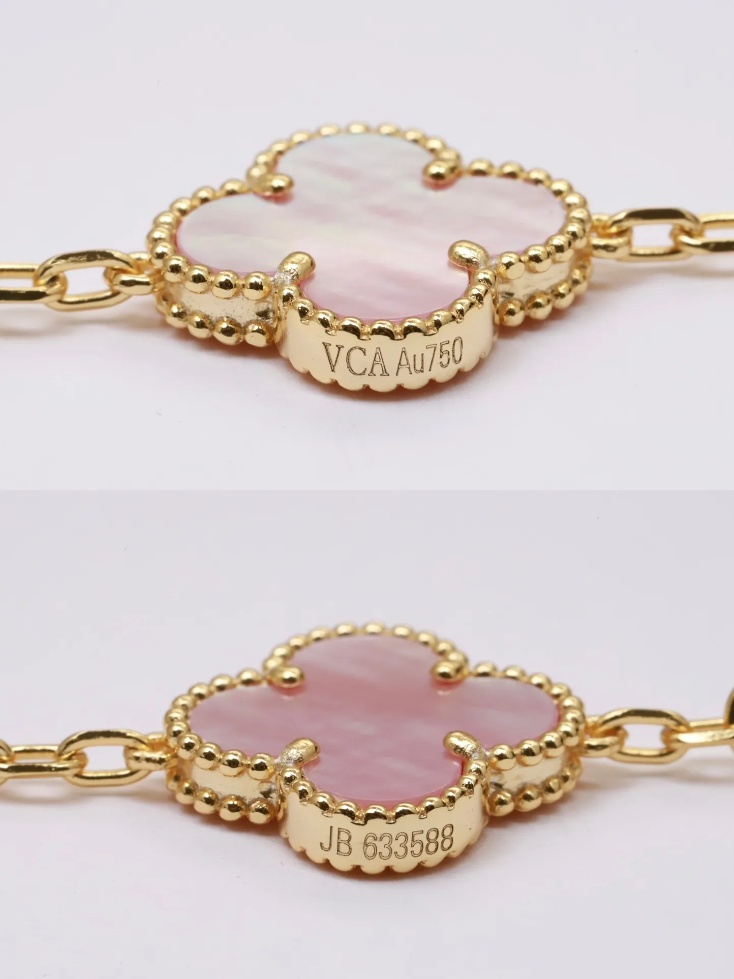 Vintage Alhambra 5-Motif Pink Shell Bracelet D32016642 — view 7