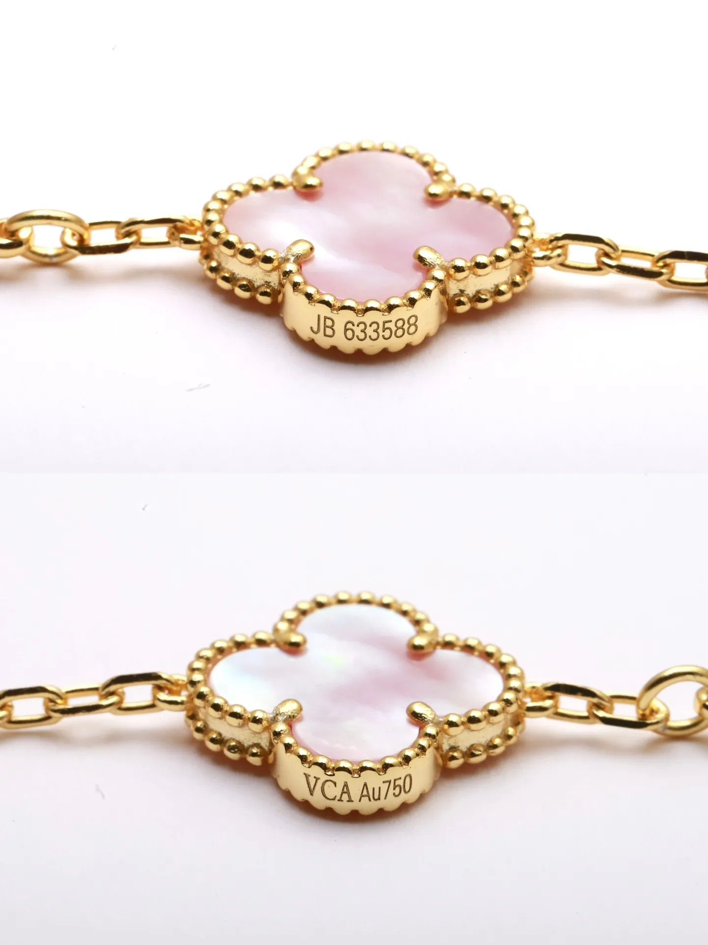 Alhambra 5-Motif Bracelet with Pink Shell and Crystals (Sterling Silver) D32516645 — view 7