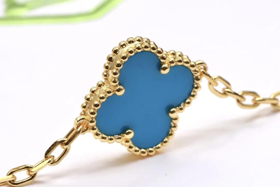Alhambra 5-Motif Turquoise and Diamond Bracelet (Sterling Silver) D31016639 — view 6