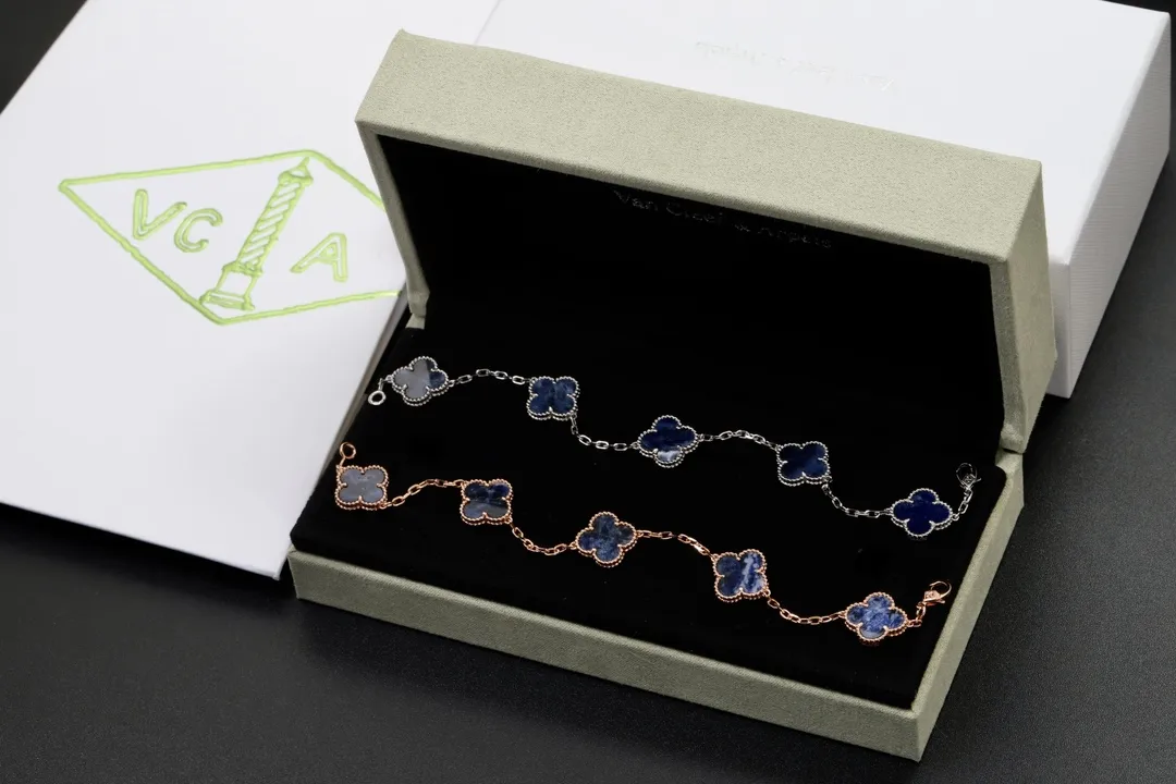 Vintage Alhambra 5-Motif Pietersite Bracelet (Sterling Silver) D29016638