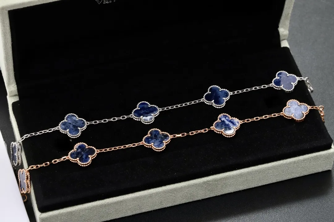 Vintage Alhambra 5-Motif Pietersite Bracelet (Sterling Silver) D29016638 — view 2