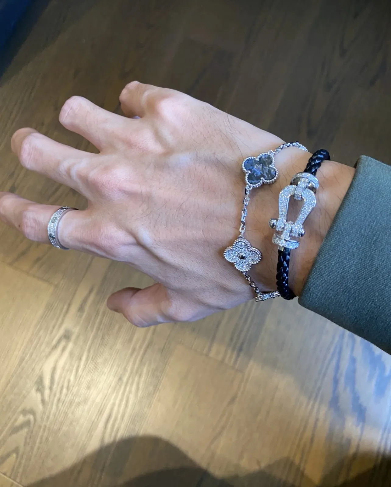 Vintage Alhambra 5-Motif Pietersite Bracelet (Sterling Silver) D31016646 — view 9