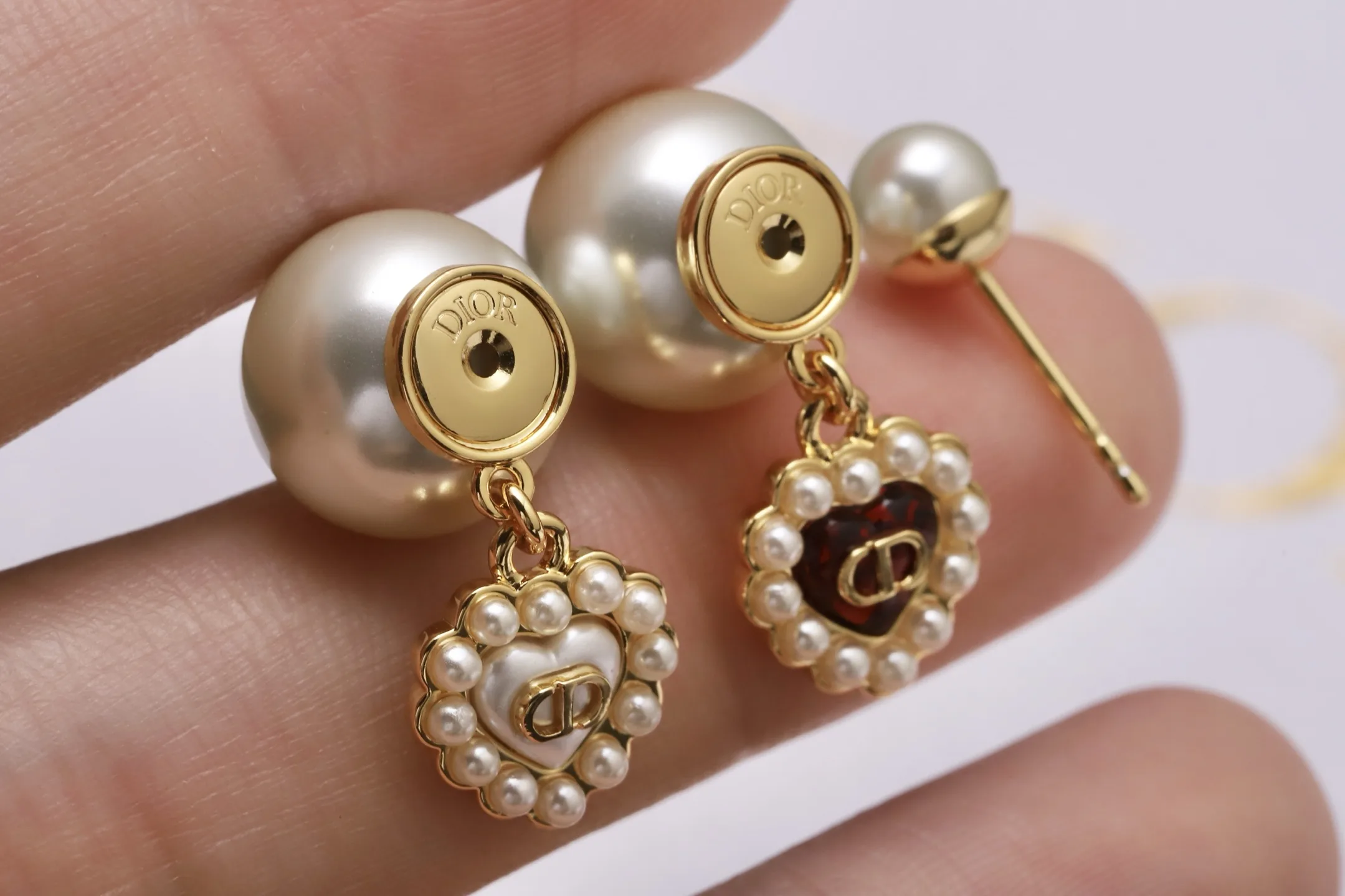 Dior Tribales Heart and Pearl Earrings D14016672 — view 6