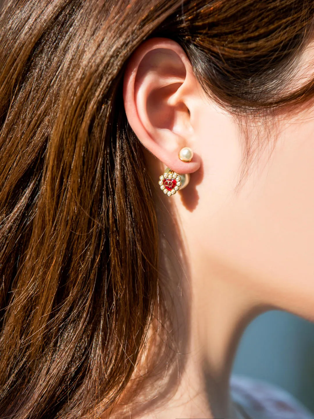 Dior Tribales Heart and Pearl Earrings D14016672 — view 8