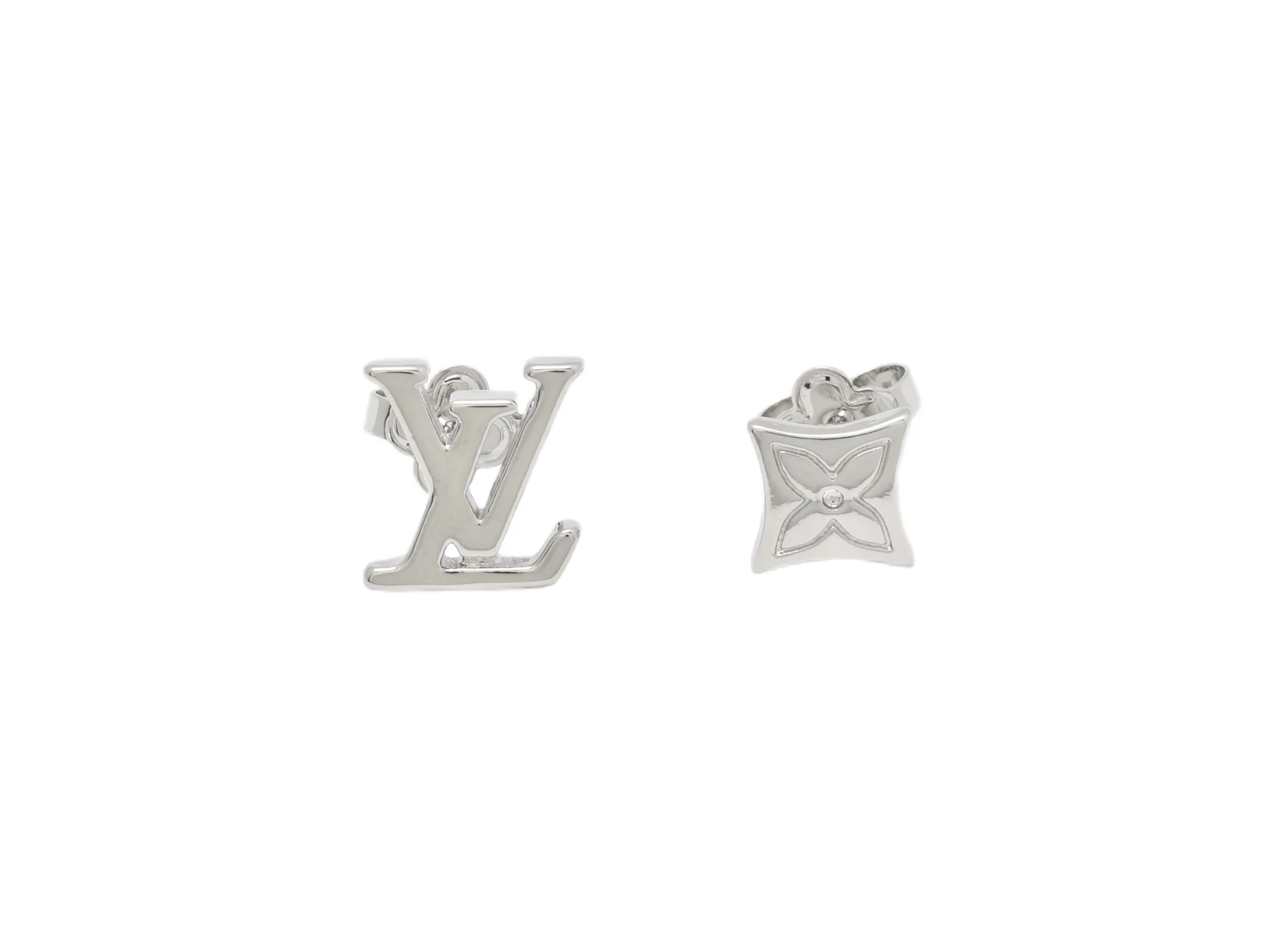 Monogram Asymmetric Stud Earrings (Titanium Steel) D10516773