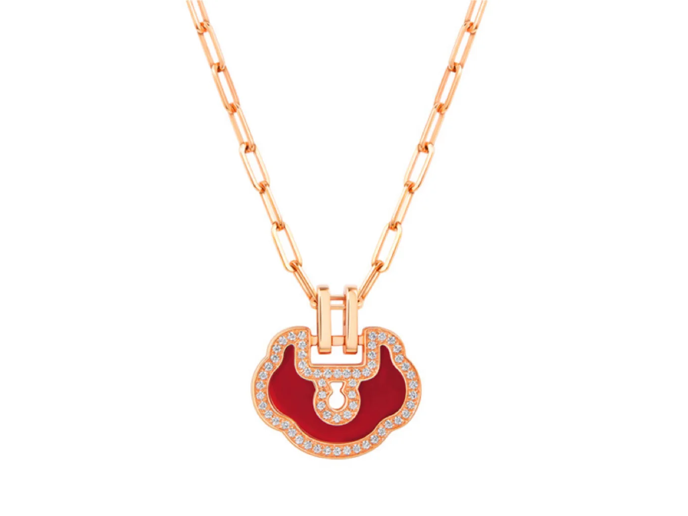 Petite Yu Yi Lock Pendant Necklace (Gold-Plated Brass) D17517044
