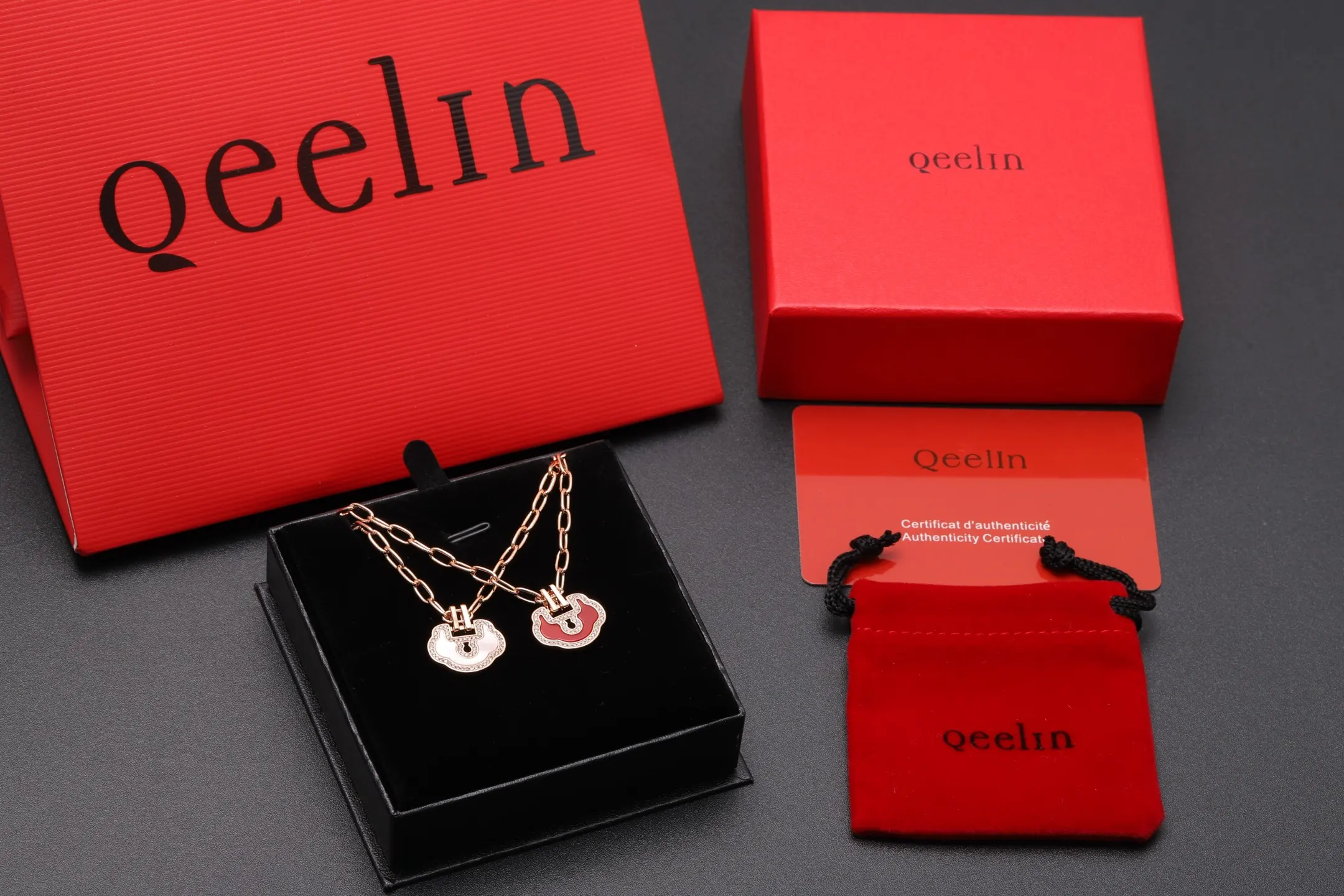 Petite Yu Yi Lock Pendant Necklace (Gold-Plated Brass) D17517044 — view 2