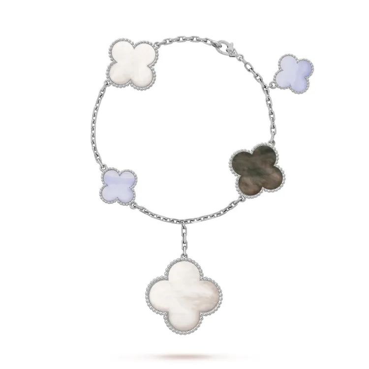 Magic Alhambra 5-Motif Bracelet (Sterling Silver) D52016636