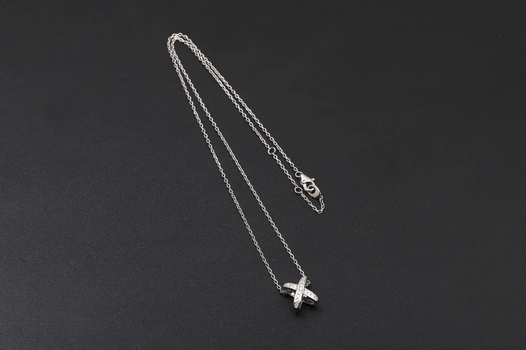 Jeux de Liens Cross Pendant Necklace (Gold-Plated Brass) D12516596 — view 7