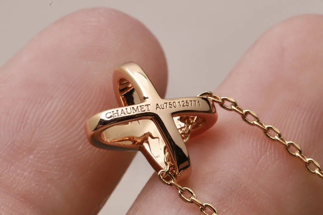 Jeux de Liens Cross Pendant Necklace (Gold-Plated Brass) D12516597 — view 5