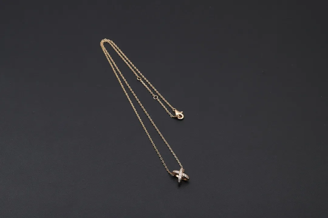Jeux de Liens Cross Pendant Necklace (Gold-Plated Brass) D12516597 — view 7
