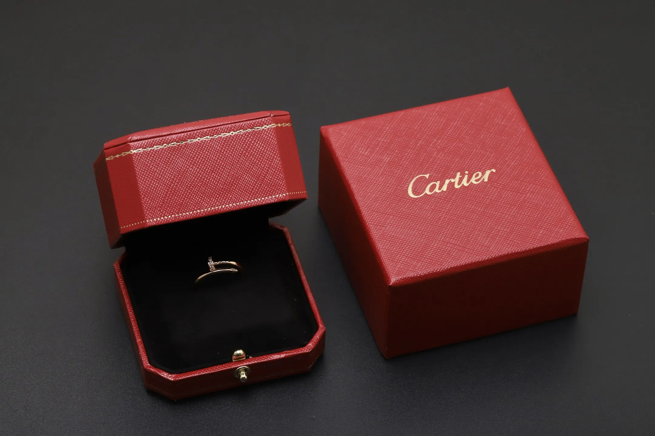 Juste un Clou Slim Ring with Crystals (Gold-Plated Brass) D13517708 — view 2