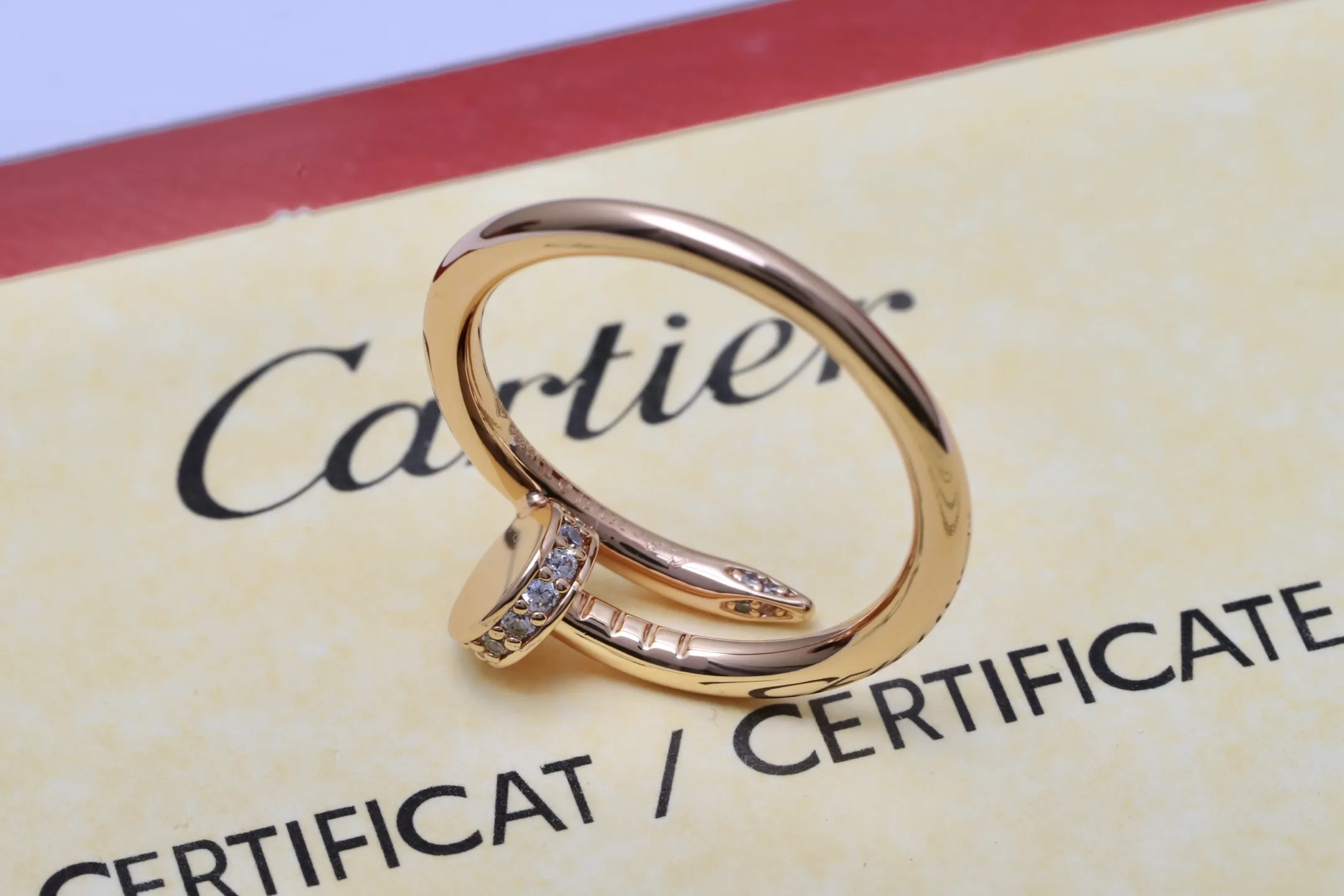 Juste un Clou Slim Ring with Crystals (Gold-Plated Brass) D13517708 — view 6