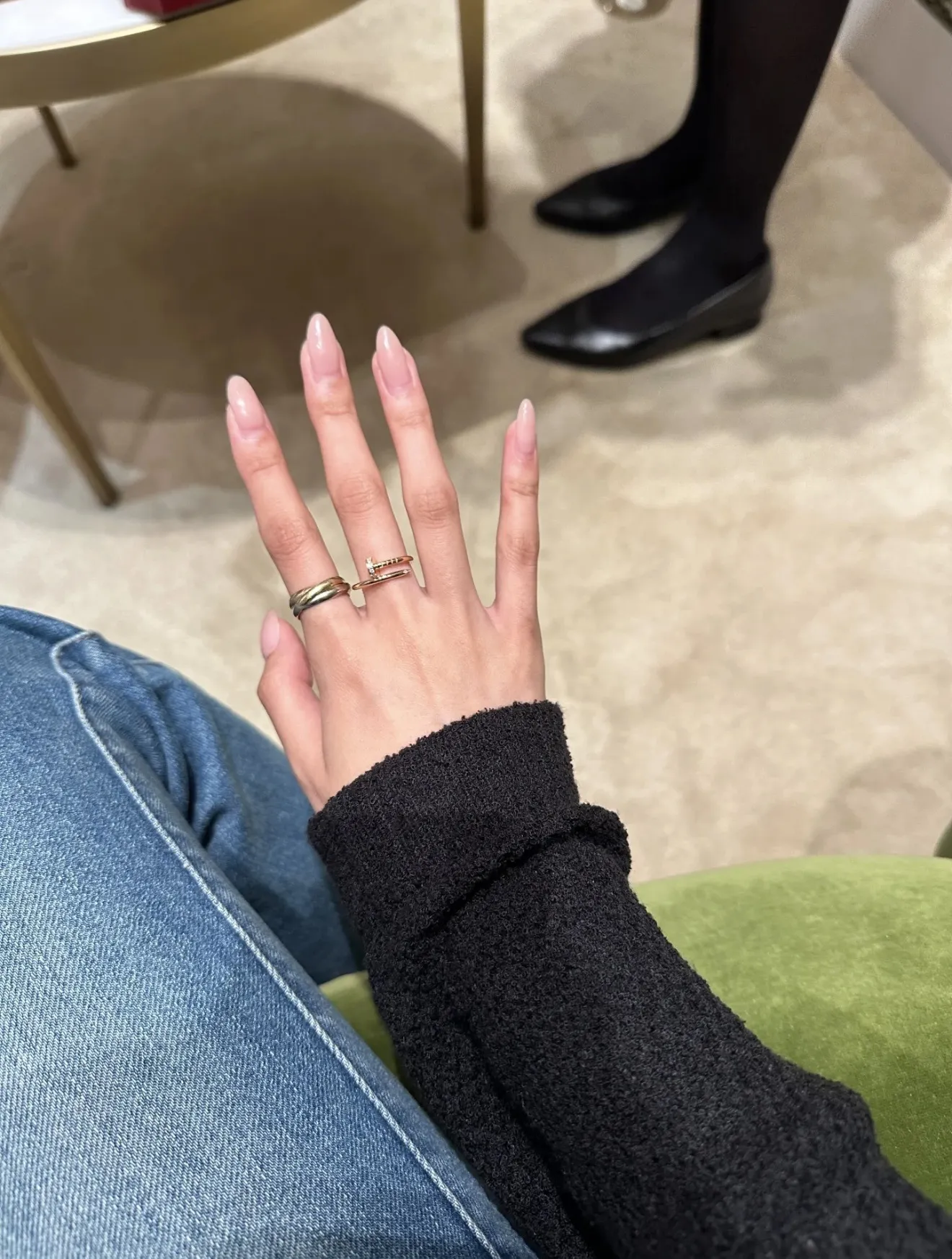 Juste un Clou Slim Ring with Crystals (Gold-Plated Brass) D13517708 — view 8