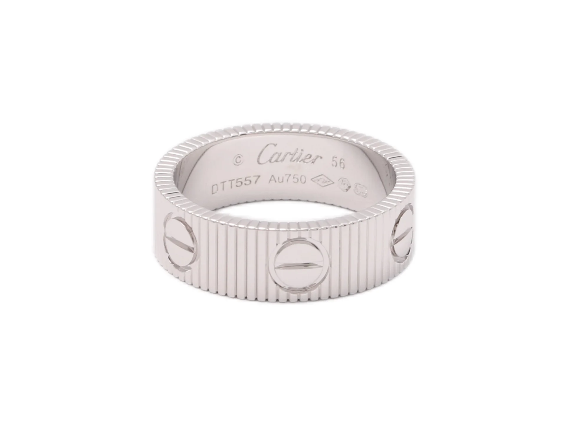 Love Screw Motif Ribbed Ring (Gold-Plated Brass) D18517074