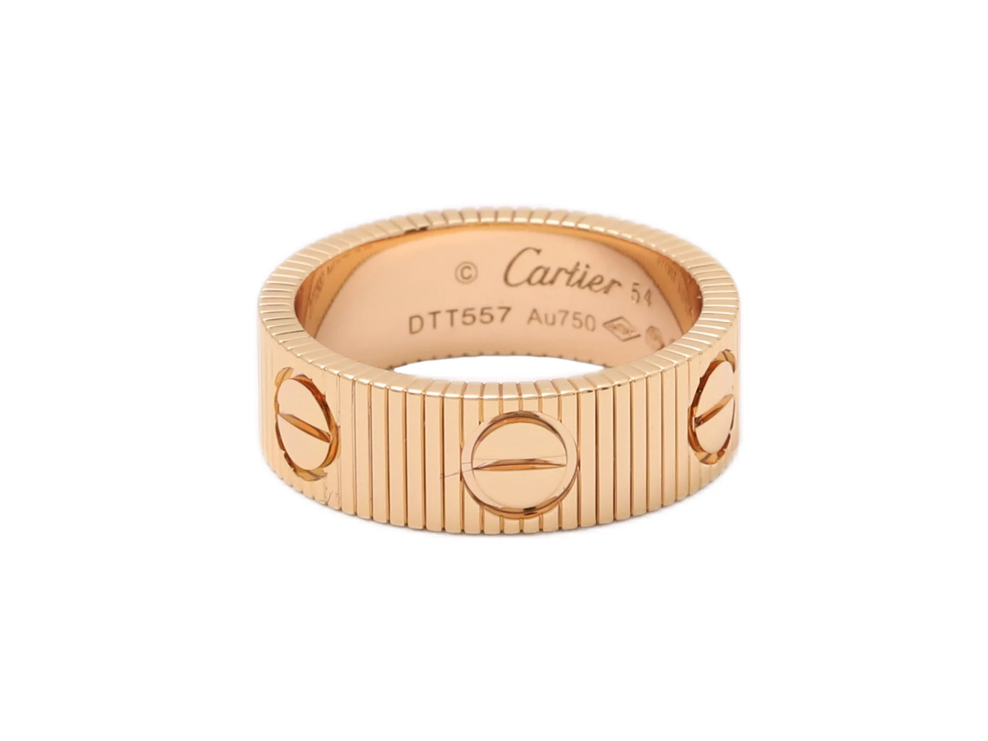 Love Screw Motif Ribbed Ring (Gold-Plated Brass) D18517074 — view 2
