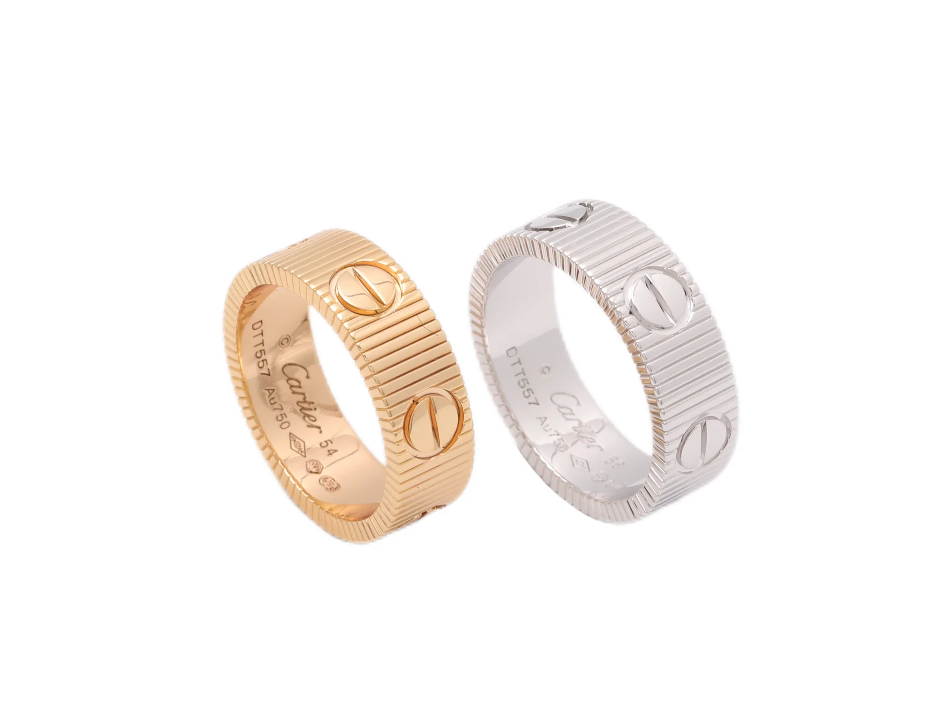 Love Screw Motif Ribbed Ring (Gold-Plated Brass) D18517074 — view 3