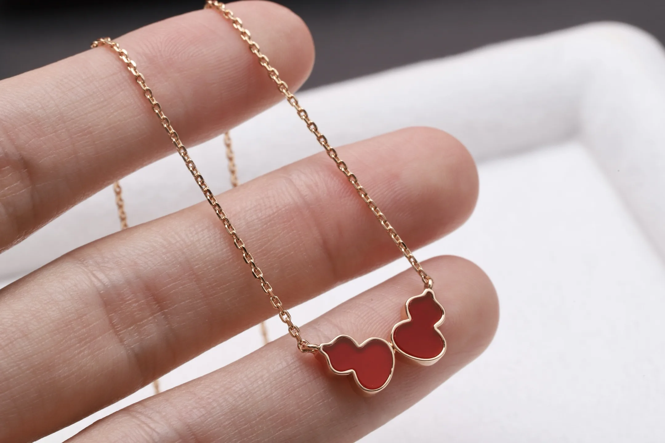 Double Wulu Pendant Necklace (Gold-Plated Brass) D15017049 — view 6