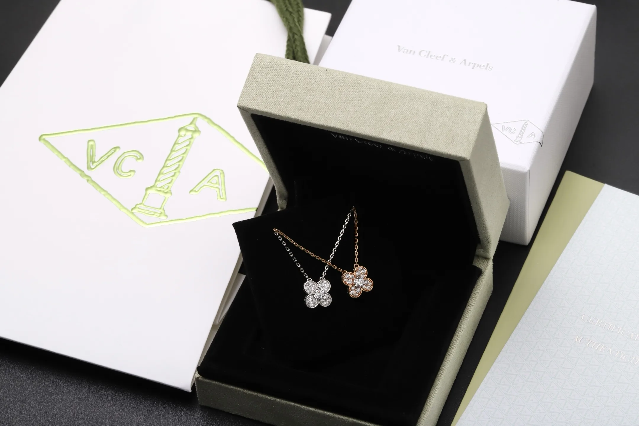 Vintage Alhambra Diamond Pavé Necklace (Sterling Silver) D18017336