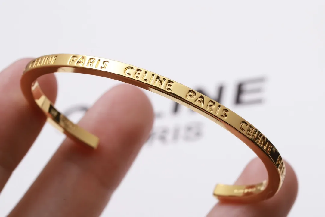 Celine Paris Logo Engraved Cuff Bracelet D14017319 — view 7