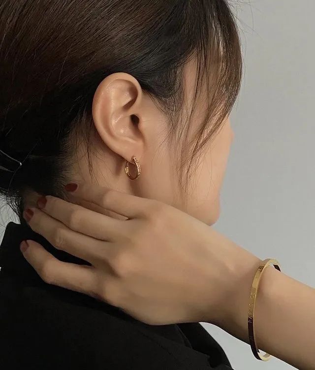 Celine Paris Logo Engraved Cuff Bracelet D14017319 — view 9