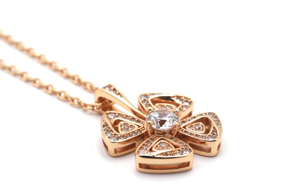 Fiorever Diamond Flower Pendant Necklace D12017143 — view 2