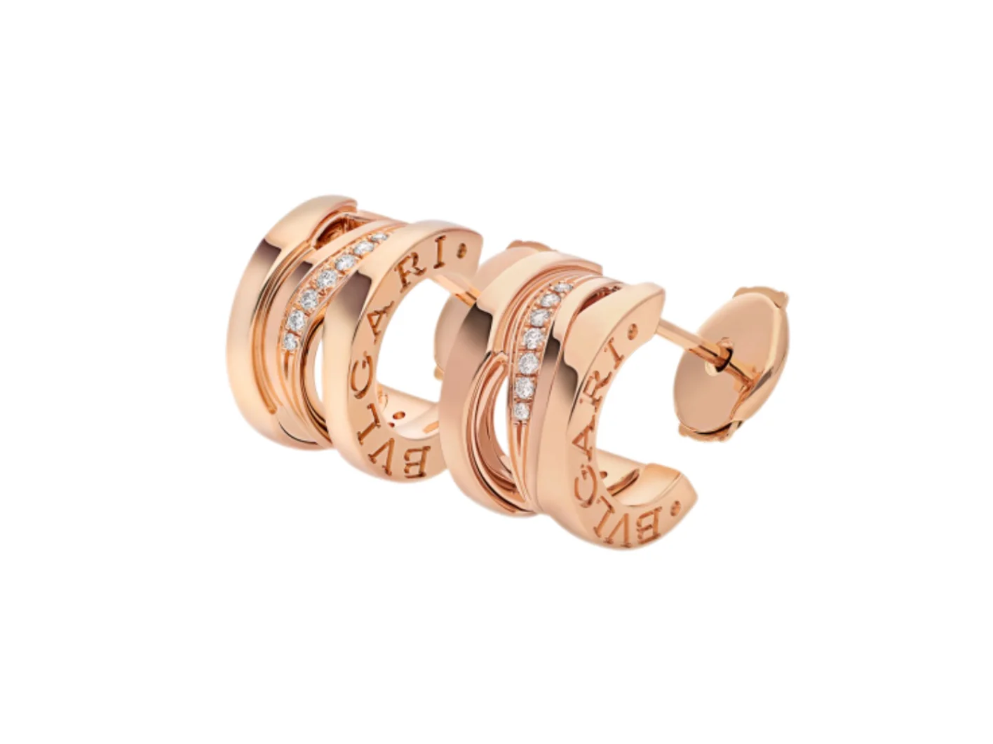 B.zero1 Diamond-Set Hoop Earrings (Gold-Plated Brass) D19017385