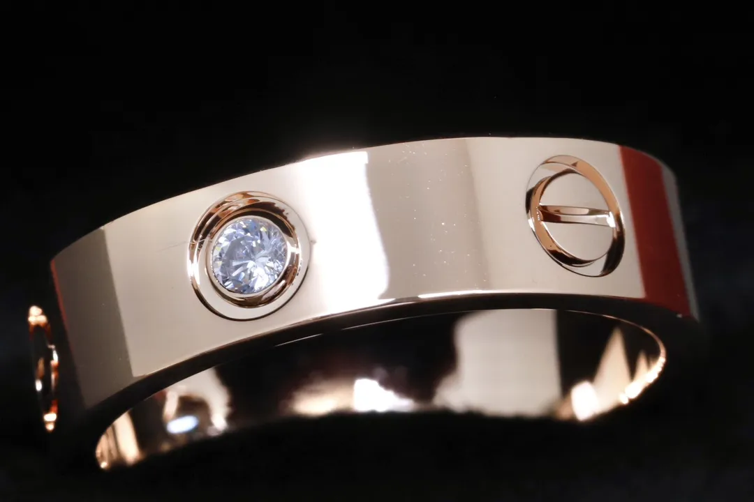 Love Three-Diamond Wide Band Ring (Gold-Plated Brass) D14517076 — view 5
