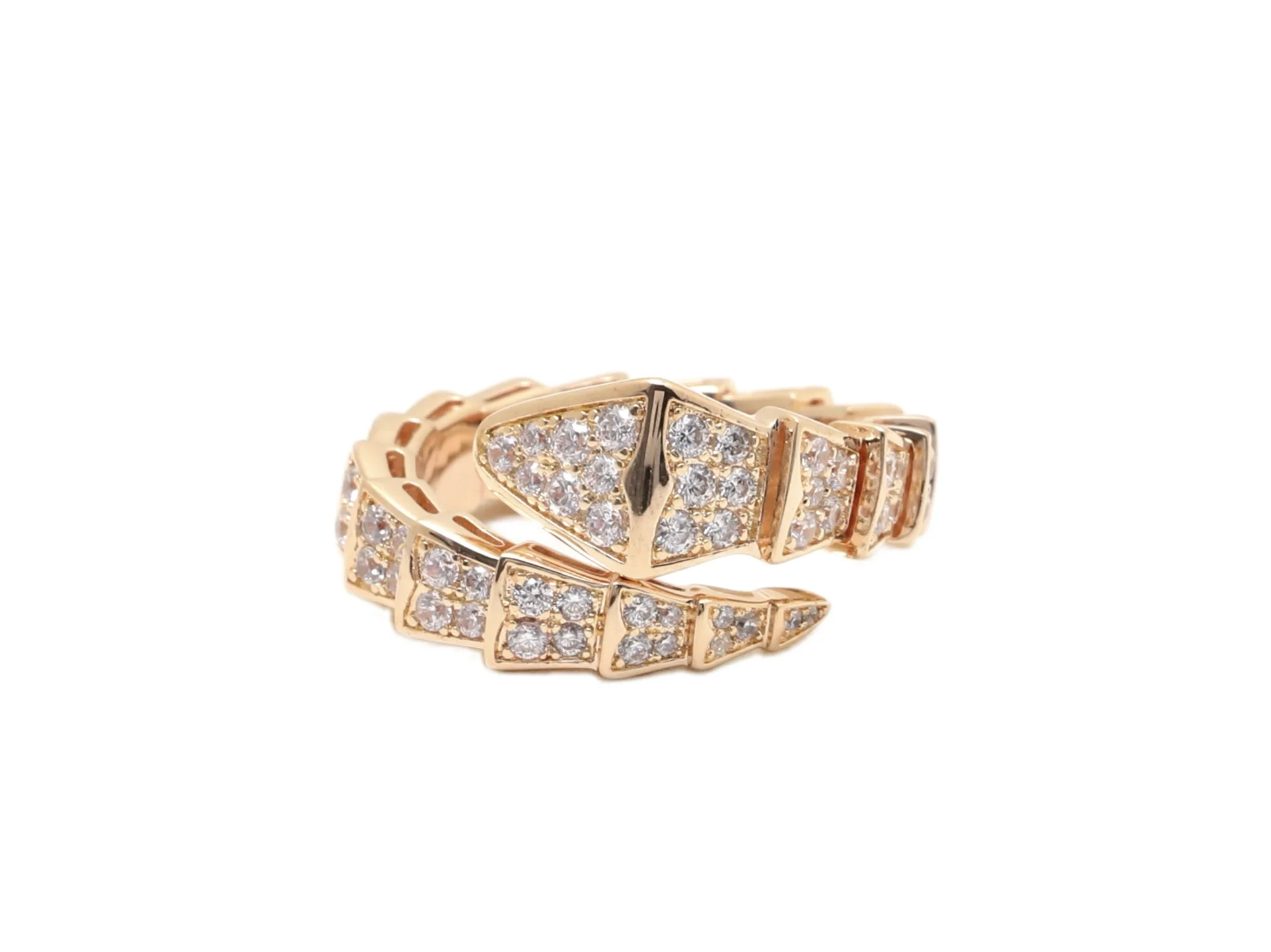 Serpenti-Inspired Crystal Snake Ring (Gold-Plated Brass) D17017640