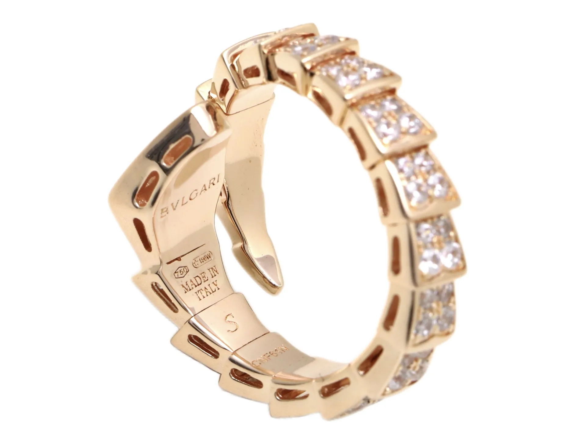 Serpenti-Inspired Crystal Snake Ring (Gold-Plated Brass) D17017640 — view 3