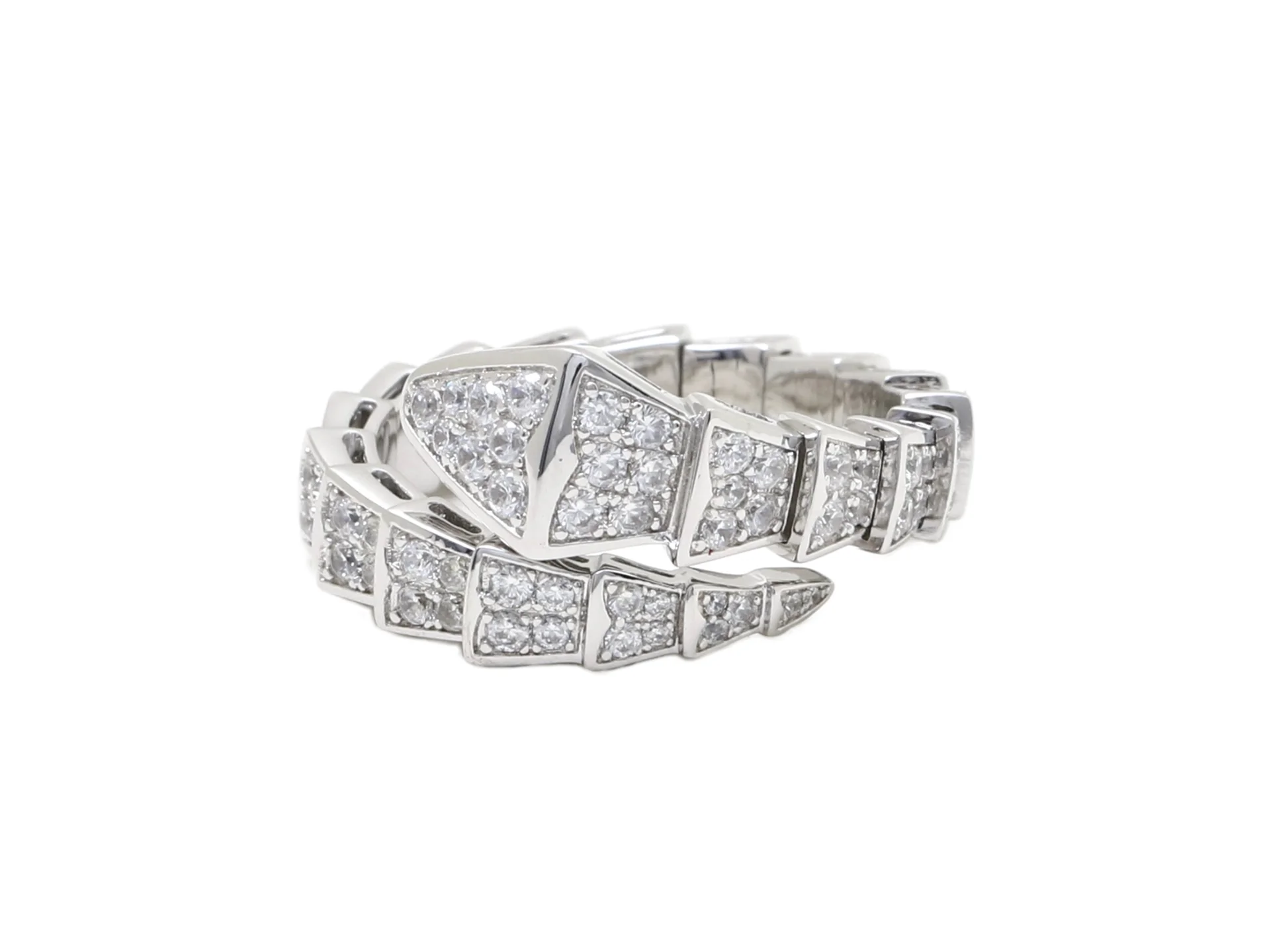 Serpenti-Inspired Pavé Crystal Snake Ring (Gold-Plated Brass) D17017666