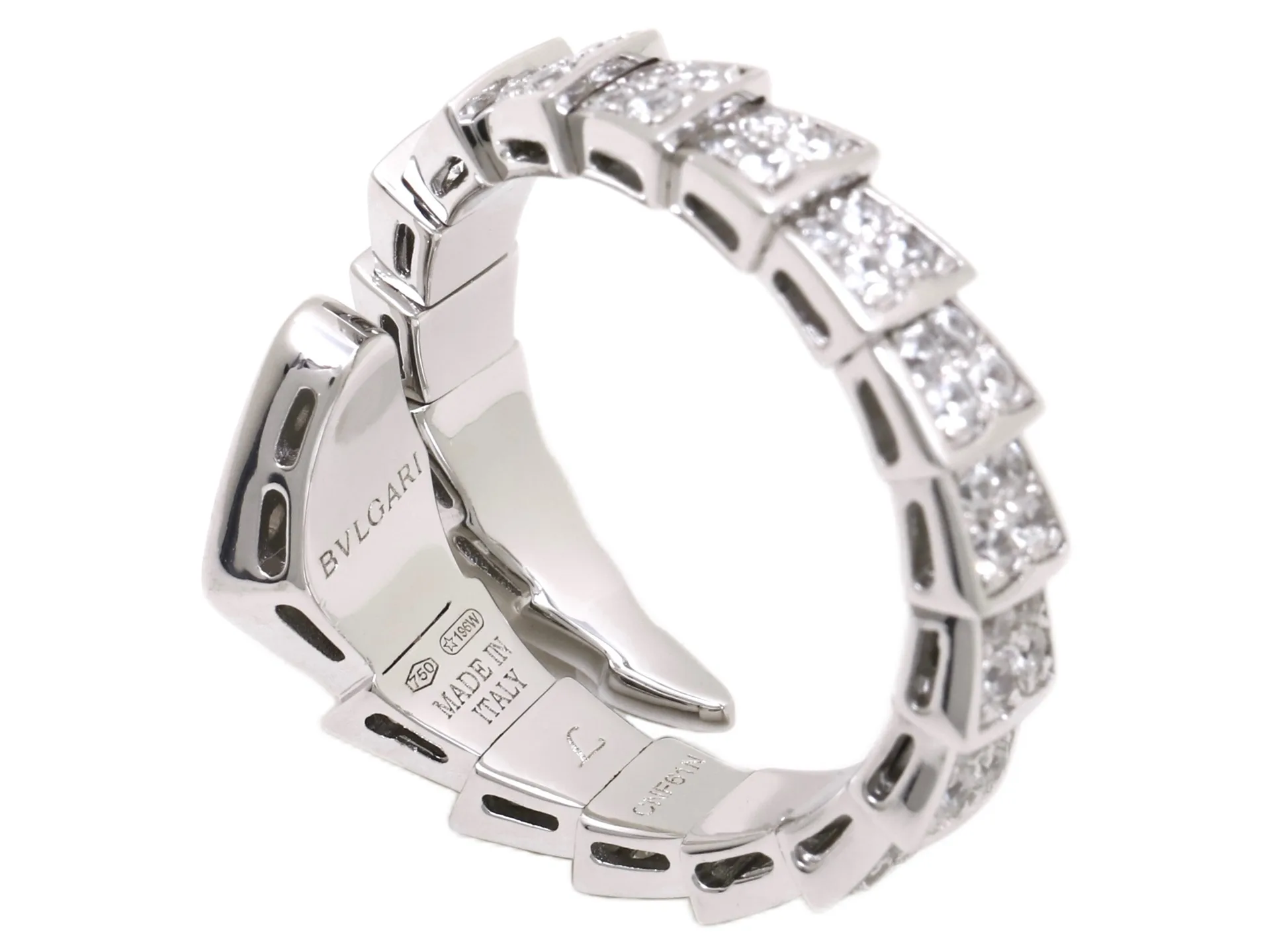 Serpenti-Inspired Pavé Crystal Snake Ring (Gold-Plated Brass) D17017666 — view 3