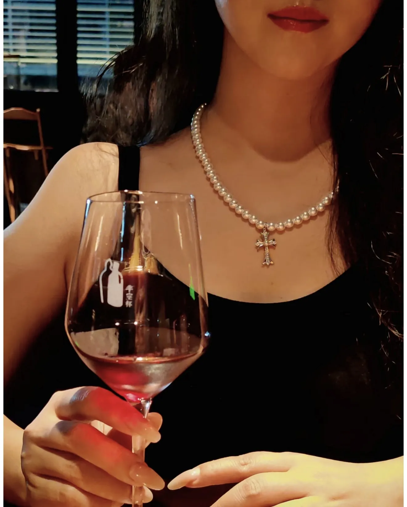 Chrome Hearts x Mikimoto Pearl Cross Pendant Necklace D28517398 — view 5