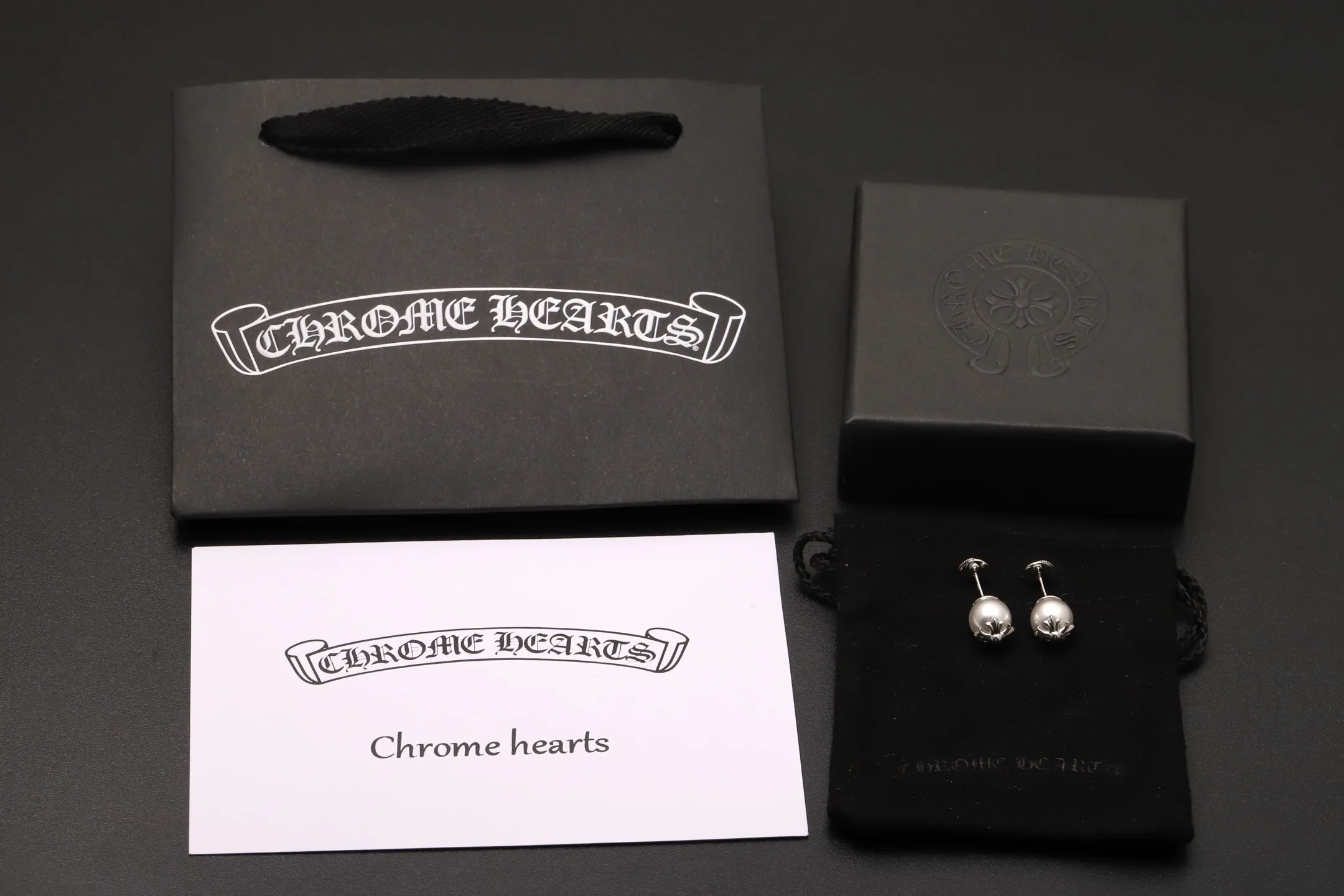 Chrome Hearts x Mikimoto Pearl Cross Stud Earrings D15017395 — view 2