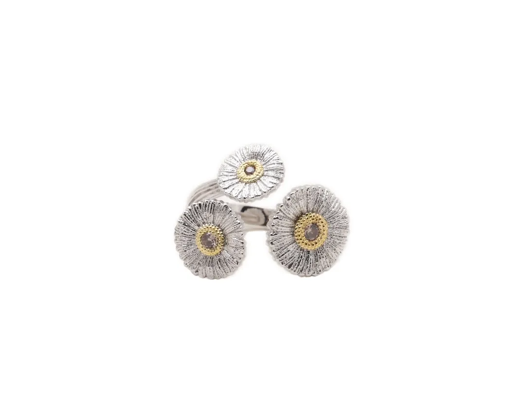 Buccellati Blossoms Daisy Three-Flower Ring D32516857 — view 2