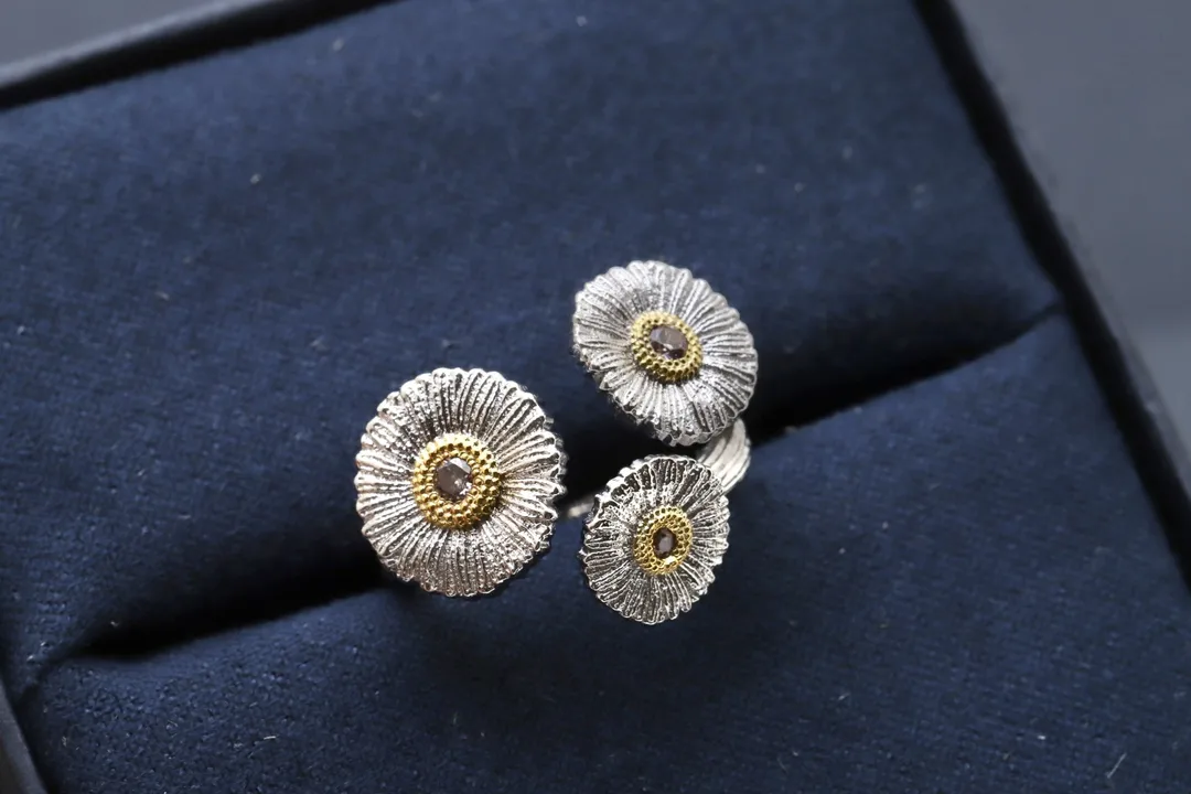 Buccellati Blossoms Daisy Three-Flower Ring D32516857 — view 6