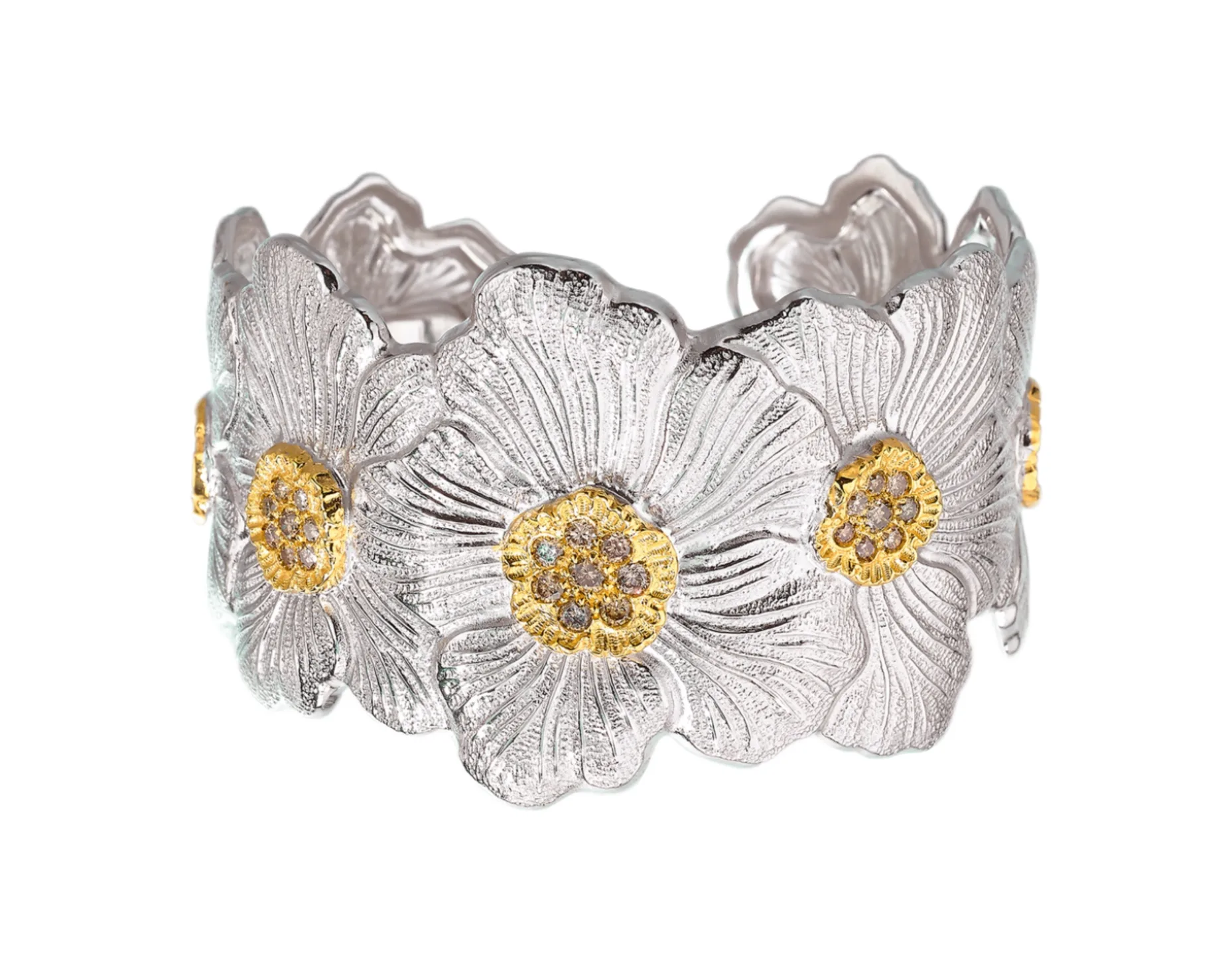 Gardenia Sterling Silver Cuff Bracelet D338016544