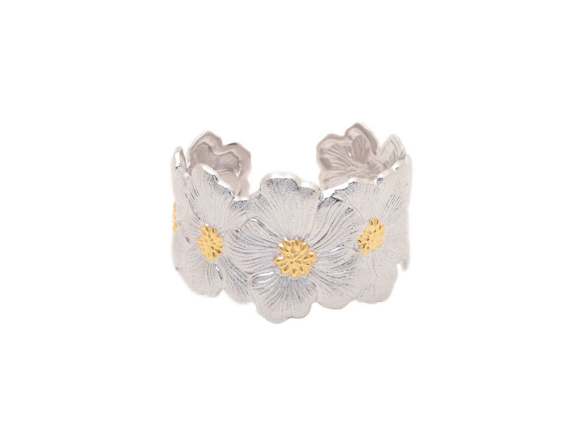 Blossoms Engraved Wide Cuff Bangle D338016543