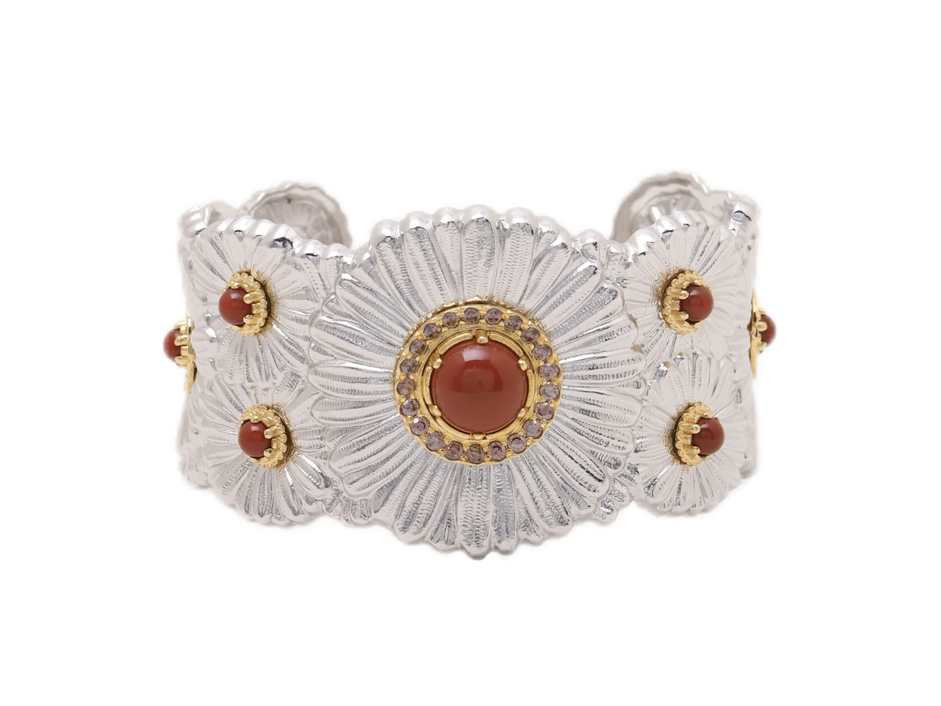 Buccellati Daisy Ruby Wide Cuff Bangle D261017505