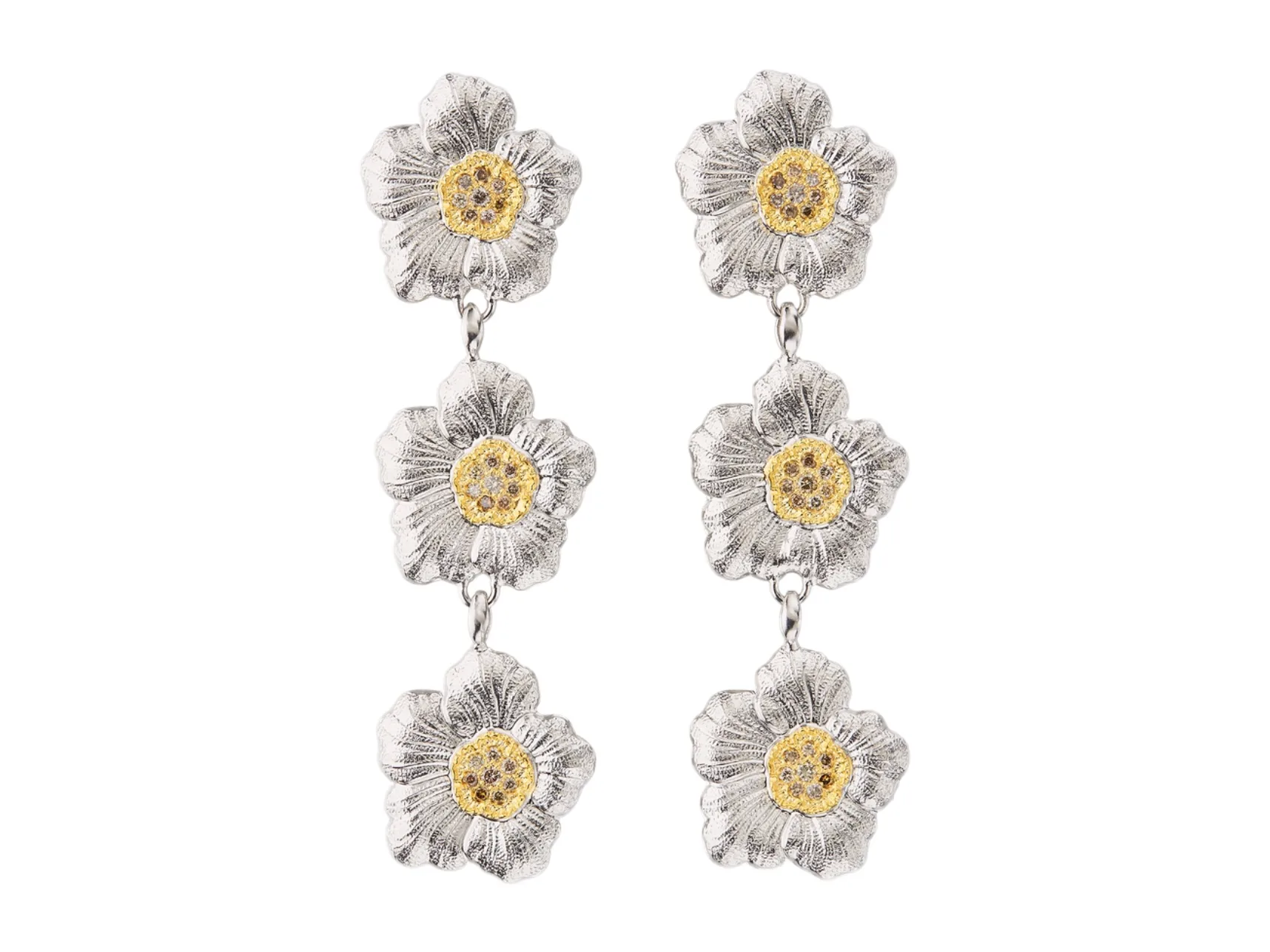Buccellati Gardenia Triple Flower Drop Earrings D135016546