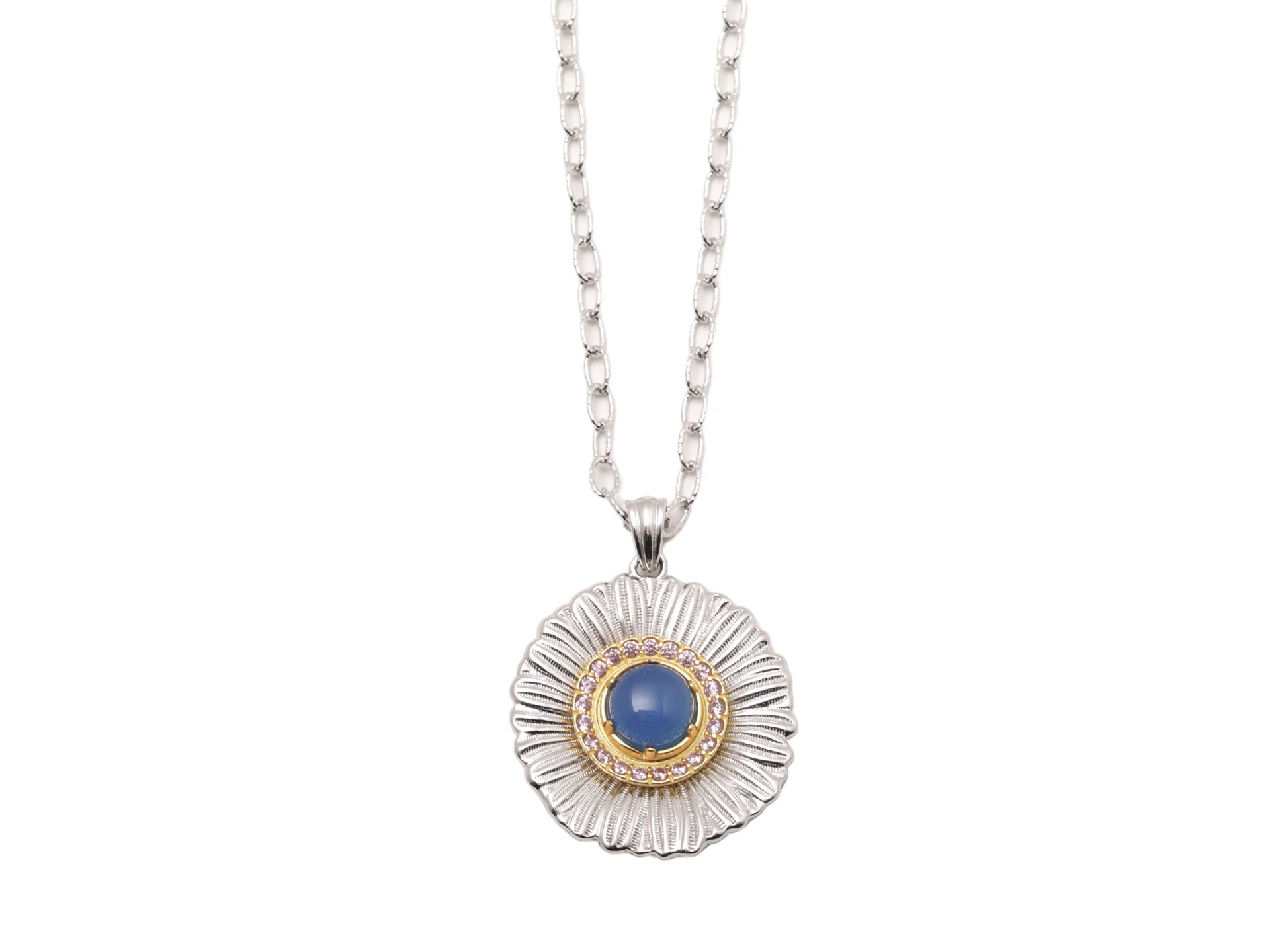 Buccellati Sapphire Floral Pendant Long Necklace D104516827