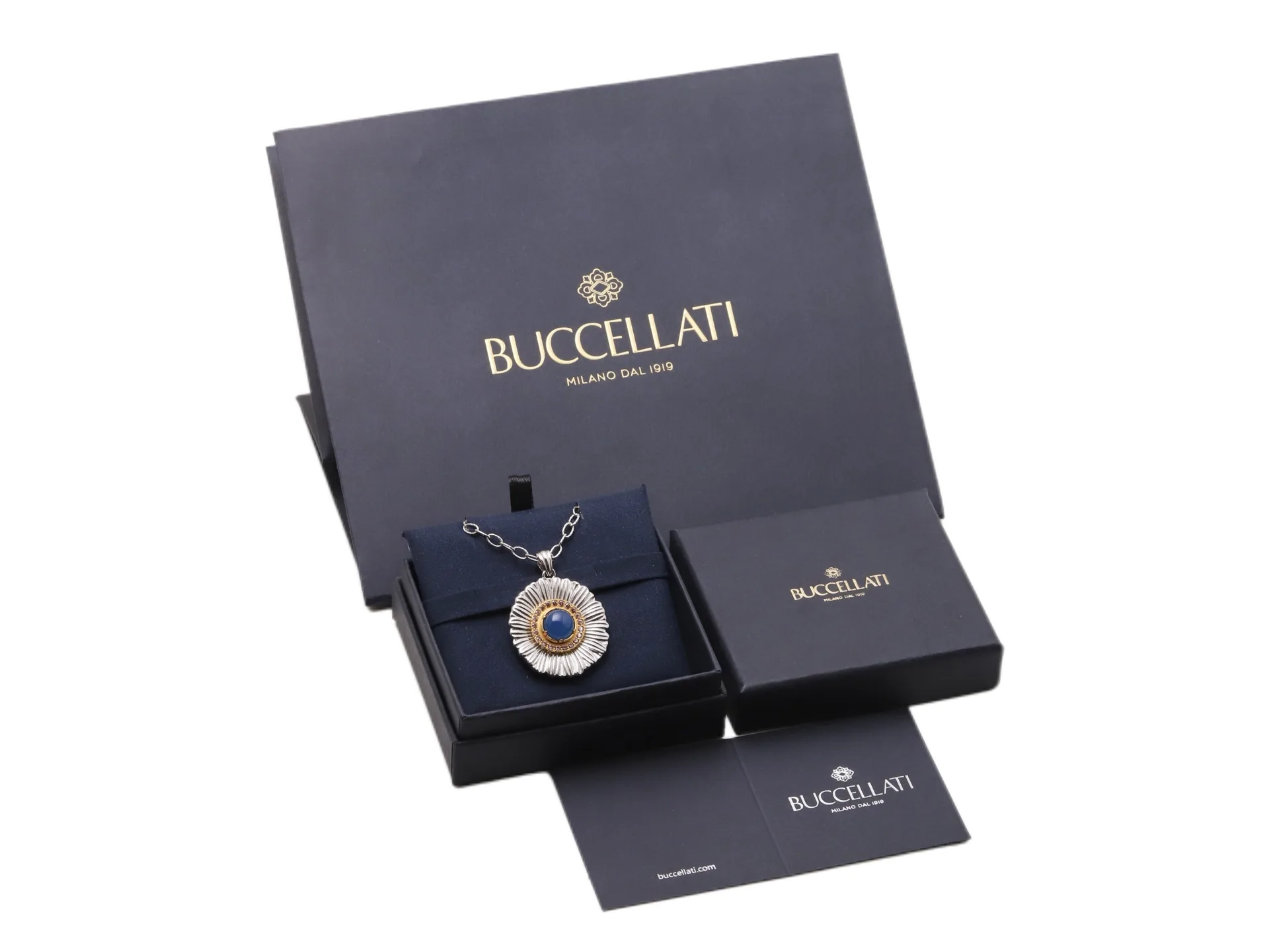 Buccellati Sapphire Floral Pendant Long Necklace D104516827 — view 2
