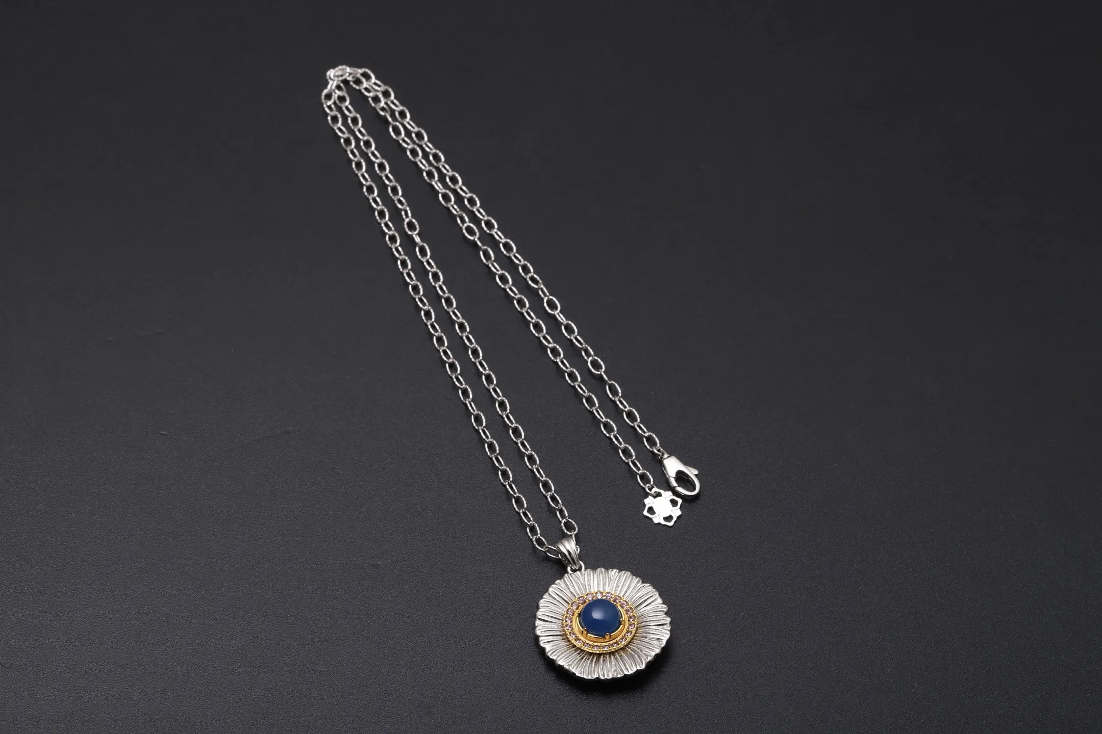 Buccellati Sapphire Floral Pendant Long Necklace D104516827 — view 7