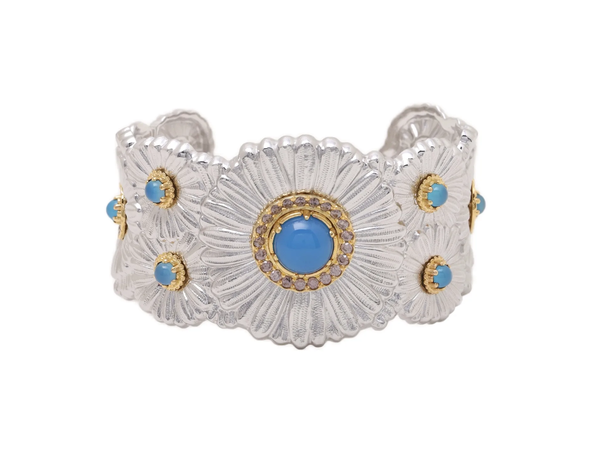 Buccellati Daisy Sapphire Wide Cuff Bracelet D261017506