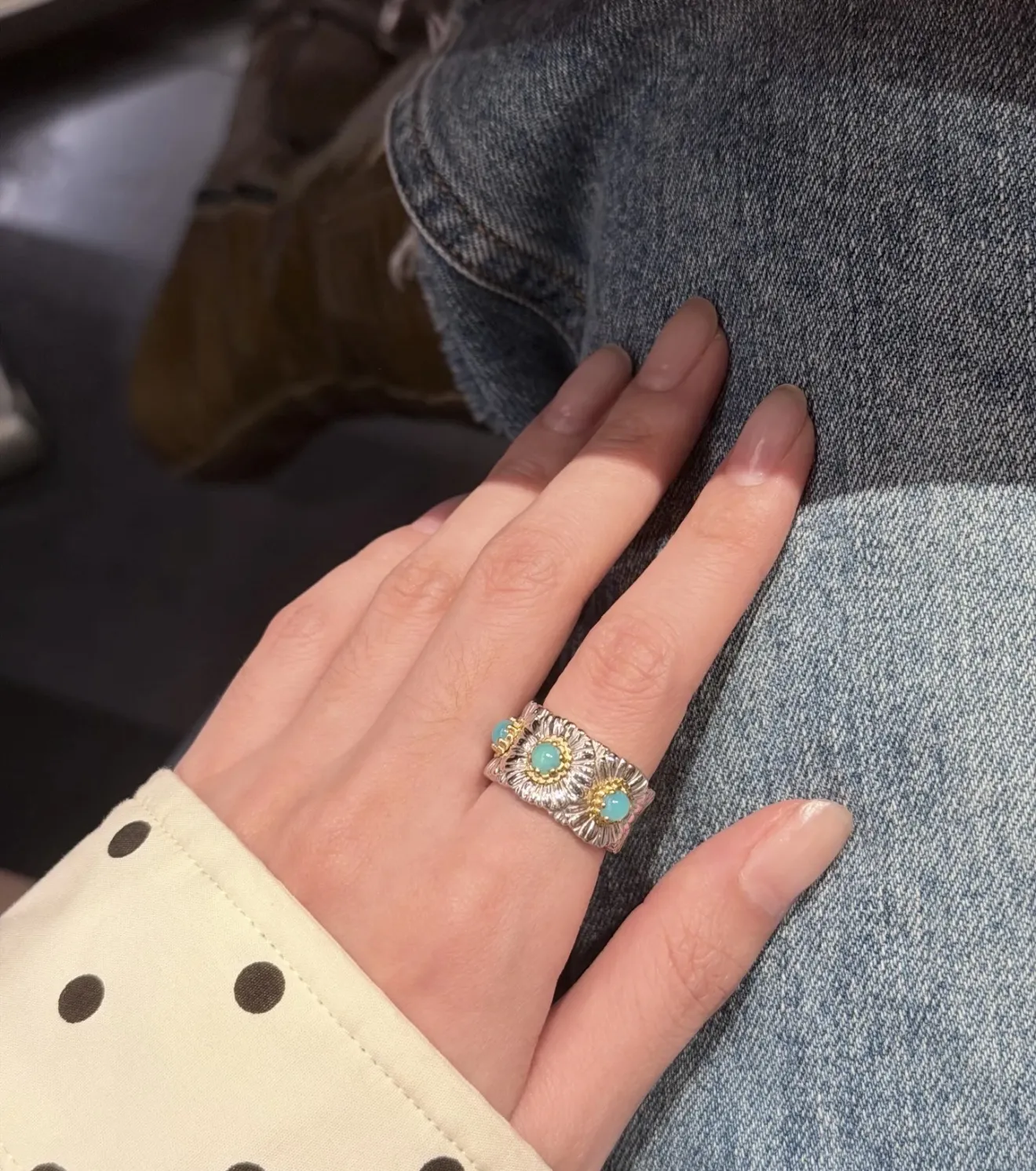 Blossoms Daisy Ring with Amazonite D54516860 — view 8