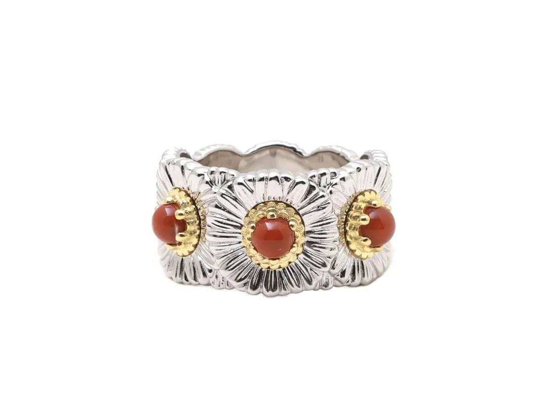 Buccellati Blossoms Daisy Ring with Pink Opal D54516859 — view 2