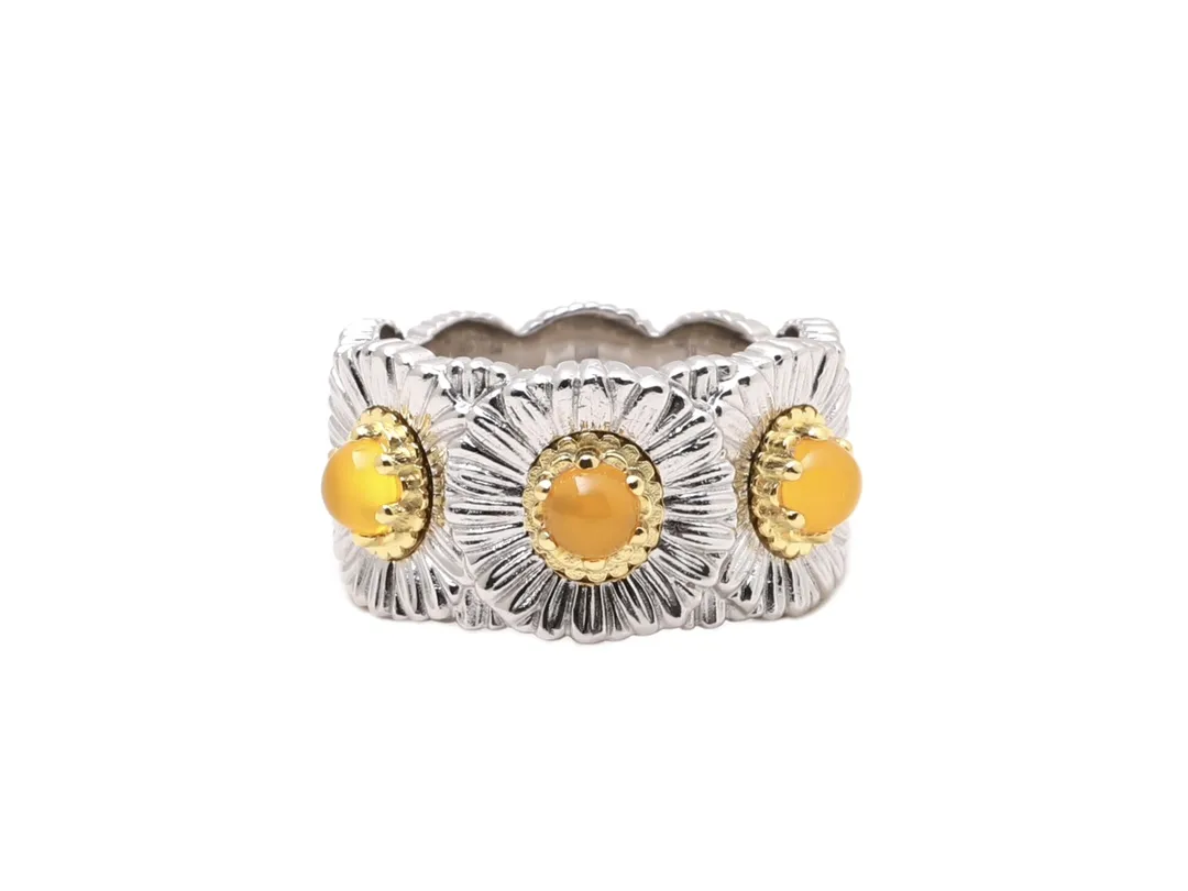 Buccellati Blossoms Daisy Ring with Pink Opal D54516859 — view 4