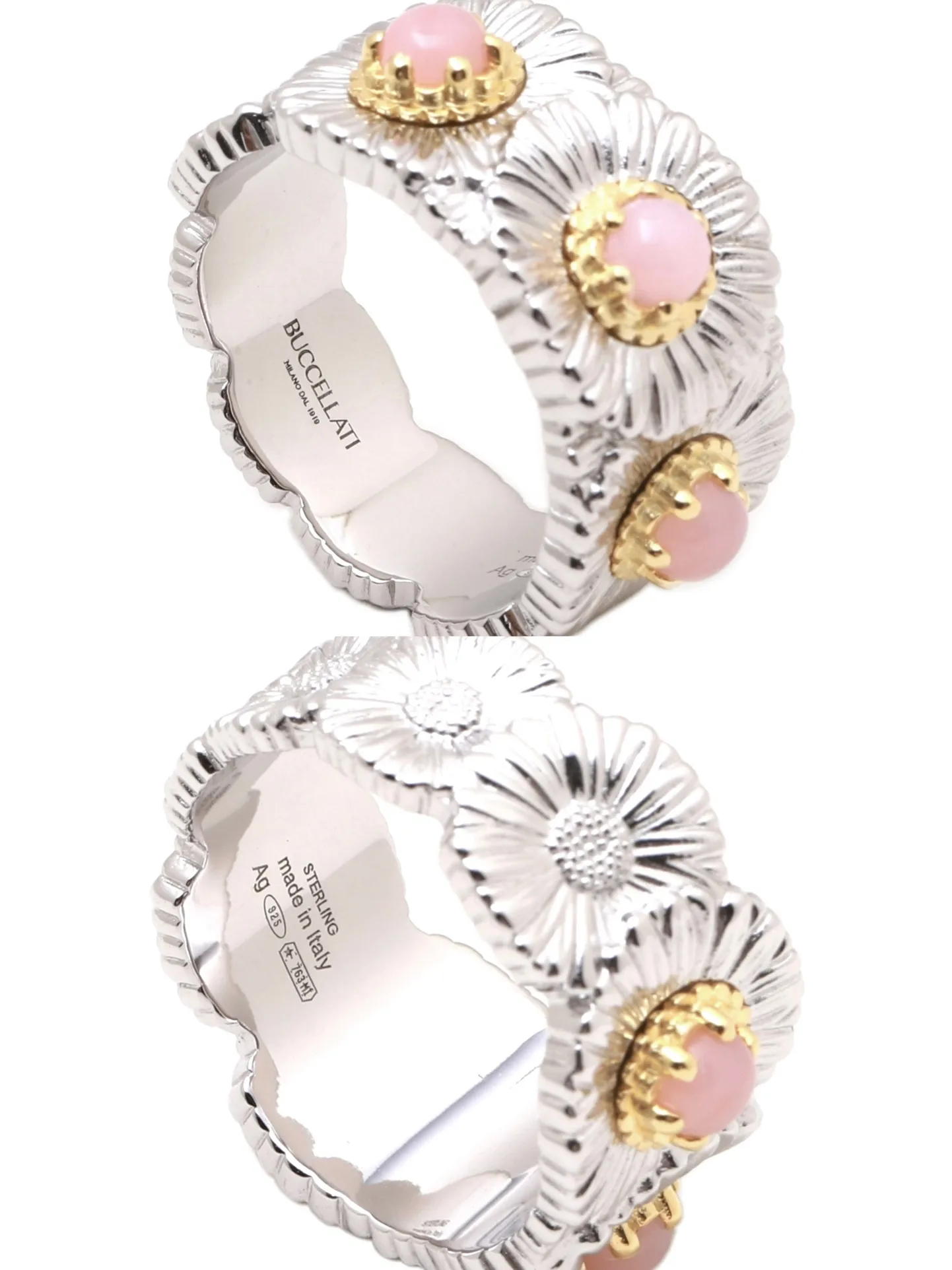 Buccellati Blossoms Daisy Ring with Pink Opal D54516859 — view 7