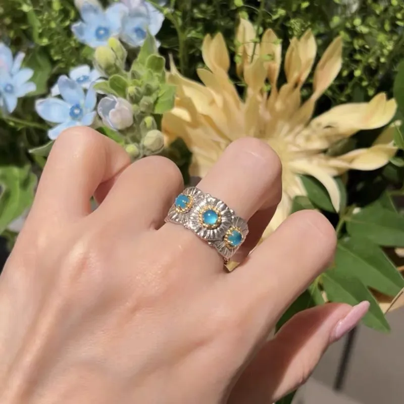Buccellati Blossoms Daisy Ring with Pink Opal D54516859 — view 8