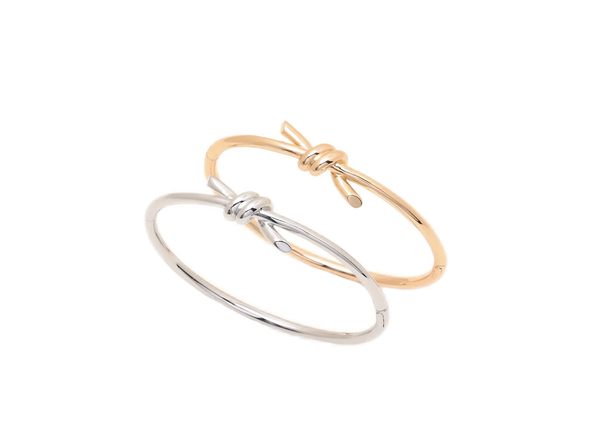 Knot Bangle in Silver-Tone (Gold-Plated Brass) D15517675 — view 3